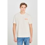 Lee Erkek Relaxed Fit %100 Pamuk Sırt Baskılı Bisiklet Yaka T-Shirt - LM828731543 - Ekru - XL