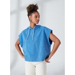 Lee L231320400 Kapüşon Yaka Mavi Kadın Sweatshirt