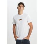 Lee L241521100 Beyaz Erkek Bisiklet Yaka Lee Baskılı T-Shirt - M
