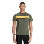 Lee Lightweight SS Graphic Crew Neck Bisiklet Yaka T-shirt Erkek T-shirt, Haki, M