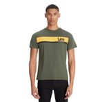 Lee Lightweight SS Graphic Crew Neck Bisiklet Yaka T-shirt Erkek T-shirt, Haki, S