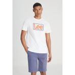 Lee Lightweight SS XM Wobbly Logo Crew Neck Bisiklet Yaka T-shirt Off White