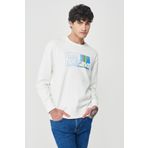 Lee LL20FRNQ Bisiklet Yaka Ekru Erkek Sweatshirt