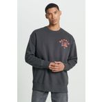 Lee Loose Fit Rahat Kesim Bisiklet Yaka Sırt Baskılı Antrasit Erkek Sweatshirt