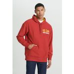Lee Loose Fit Rahat Kesim Kırmızı Erkek Içi Polarlı Kapüşonlu Sweatshirt