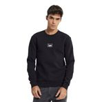 Lee Mid Logo Baskılı Erkek Sweatshirt Siyah L