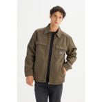 Lee Pamuklu Regular Fit Klasik Yaka Fermuarlı Ceket Erkek Ceket LD542302900 90M - -- - Koyu Yeşil