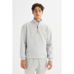 Lee Pike Interlock Half Zip Sweatshirt, L, L252031236, Gri, erkek