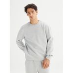 Lee Regular Fit Normal Kesim Bisiklet Yaka Baskılı Gri Melanj Sweatshirt, L, L2520308, GrayMelange-L252030836, erkek