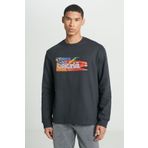 Lee Regular Fit Normal Kesim Bisiklet Yaka Siyah Erkek Içi Polarlı Sweatshirt