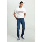 Lee Rider Slim Fit Dar Kesim Normal Bel Esnek Jean Kot Pantolon Erkek Desenli Günlük Model - 29 - 32 - Koyu Mavi