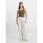 Lee Yüksek Bel Geniş Fit Ekru Kadın Pantolon LCAP002104-Cargo Non Denim Pantolon
