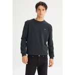 Lee%100 Pamuk Regular Fit Bisiklet Yaka Logo Detaylı Sweatshirt, XL, L2520367, Black-L2520367001, erkek