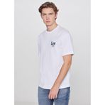 Lee%100 Pamuk Relaxed Fit Rahat Kesim Bisiklet Yaka Logo Detaylı Tişört, XL, LN328680, White-LN328680100, Erkek