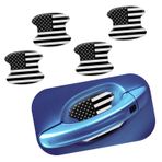 leediga 4 ADET Araba Kapı Kolu Çizilmez Koruyucu Film, 3.7" x 3.3" Amerikan Bayrağı Vatansever Dekorasyon, TPU Su Geçirmez Boya Yüzey Koruma Çıkartmaları, Evrensel Araç Dış Aksesuarları (Siyah)