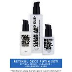 Leef 3’lü Deneyim Seti – Gece Onarıcı Bakım | Retinol Serum + Cleanser + Nemlendirici Krem