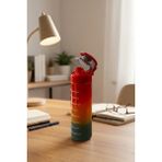 leela Home Renkli Cam Motivasyon Matarası 550 ml - Kırmızı