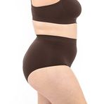 LEELA LAB Yüksek bel slip kadın, yumuşak mikrofiber iç çamaşırı, dikişsiz teknoloji ile üretilmiştir - İtalya'da üretilmiştir, Coffee, XXL Große Größen