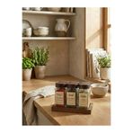 leelaHOME 6'lı Set Ahşap Standlı Kare Baharatlık 140 ML - Koyu Kahve