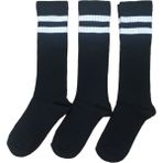 Leement socks 3 Çift Dizaltı Şeritli Pamuklu Uzun Çorap Siyah 36-39