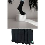 Leement Socks 6'Lı Bambu Soket Çorap Dört Mevsim - Siyah - 35 - 39