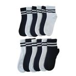 Leement socks Çocuk 12 Çift Kolej Yarım Konç Çorap Premium Seri Burun Dikişsiz Pamuklu asorti 11-12 Yaş