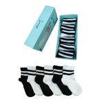 Leement socks Çocuk 6 Çift Kolej Yarım Konç Çorap Premium Seri Burun Dikişsiz Pamuklu asorti 7-8 Yaş