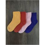 Leement Socks Çocuk Kalın Havlu Termal Çorap 4 Çift Çorap - Çok Renkli - 23 - 25