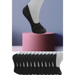 Leement Socks Dikişsiz 12 Çift Penye Görünmez Babet Çorap Slikon Kaydırmaz Bantlı - Antrasit - 41 - 45