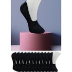 Leement Socks Dikişsiz 12 Çift Penye Görünmez Babet Çorap Slikon Kaydırmaz Bantlı - Lacivert - 41 - 45