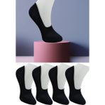 Leement Socks Dikişsiz 4 Çift Penye Görünmez Babet Çorap Slikon Kaydırmaz Bantlı - Lacivert - 41 - 45