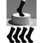 Leement Socks Dikişsiz 4 Çift Penye Taban Altı Havlu Spor Tenis Çorap - Siyah - 36 - 40