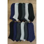 Leement Socks Dikişsiz Kışlık Kalın Havlu Patik Çorap 12 Çift Pamuklu Mavi - Pembe