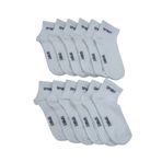 Leement socks Erkek 12 Çift Yarım Konç Spor Çorap Ekonomik beyaz 40-44