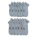 Leement socks Erkek 12 Çift Yarım Konç Spor Çorap Ekonomik gri 40-44