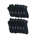 Leement socks Erkek 12 Çift Yarım Konç Spor Çorap Ekonomik siyah 40-44