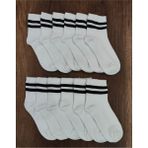 Leement Socks Erkek 12'li Orta Konç Spor Çorap Kolej - Beyaz - 40 - 44