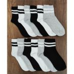 Leement Socks Erkek 12'li Orta Konç Spor Çorap Kolej - Çok Renkli - 40 - 44
