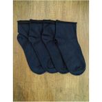 Leement Socks Erkek 4 Çift Lastiksiz Çorap Burun Dikişsiz Pamuklu Yarım Konç - Lacivert - 40 - 45
