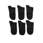 Leement socks Erkek 6 Çift Ince Yazlık Yarım Konç Çorap Yumuşak Dokulu Dikişsiz Pamuklu siyah 40-44