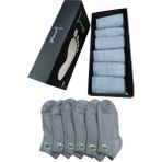 Leement Socks Erkek Bambu 6 Çift Düz Burun Dikişsiz Kısa Patik Çorap Rahat Lastik - Gri - 40 - 45