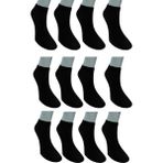Leement Socks Erkek Dikişsiz 12 Çift Bambu Kısa Patik Çorap - Siyah - 41 - 45
