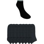 Leement Socks Erkek Dikişsiz 8 Çift Bambu Kısa Patik Çorap - Siyah - 41 - 45