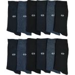 Leement Socks Erkek Likralı Pamuklu Desenli Orta Kalın Klasik Çorap 12 Çift - Çok Renkli - 40 - 44