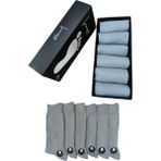 Leement Socks Erkek Pamuklu 6 Çift Düz Burun Dikişsiz Klasik Çorap - Gri - 40 - 44