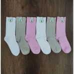Leement Socks Kadın 6 Çift Bambu Soket Çorap Dikişsiz Burun Yumuşak Dokulu - Karışık - 36 - 40