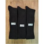 Leement Socks Kadın Lastiksiz Dizaltı Yün Çorap 3 Çift Gerçek Yün - Siyah - 36 - 40