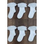 Leement Socks Kız Çocuk 6 Çift Aksesuarlı Dantelli Çorap Pamuklu - Beyaz - 5 - 6 Yaş