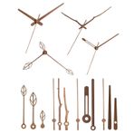 LEEQ 4 çeşit ceviz ağacı saat göstergesi seti, duvar saati için ibreler, saat onarımı için saat aksesuarı, yedek kendin yap, yaprak şekli, 30 cm (12 inç) saat için uygun