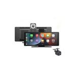 Leerfei Lf-1026 Taşınabilir HD Dokunmatik Ekranlı Kablosuz Araç Multimedya Oynatıcısı -CarPlay Android Auto Geri Görüş Kamerası